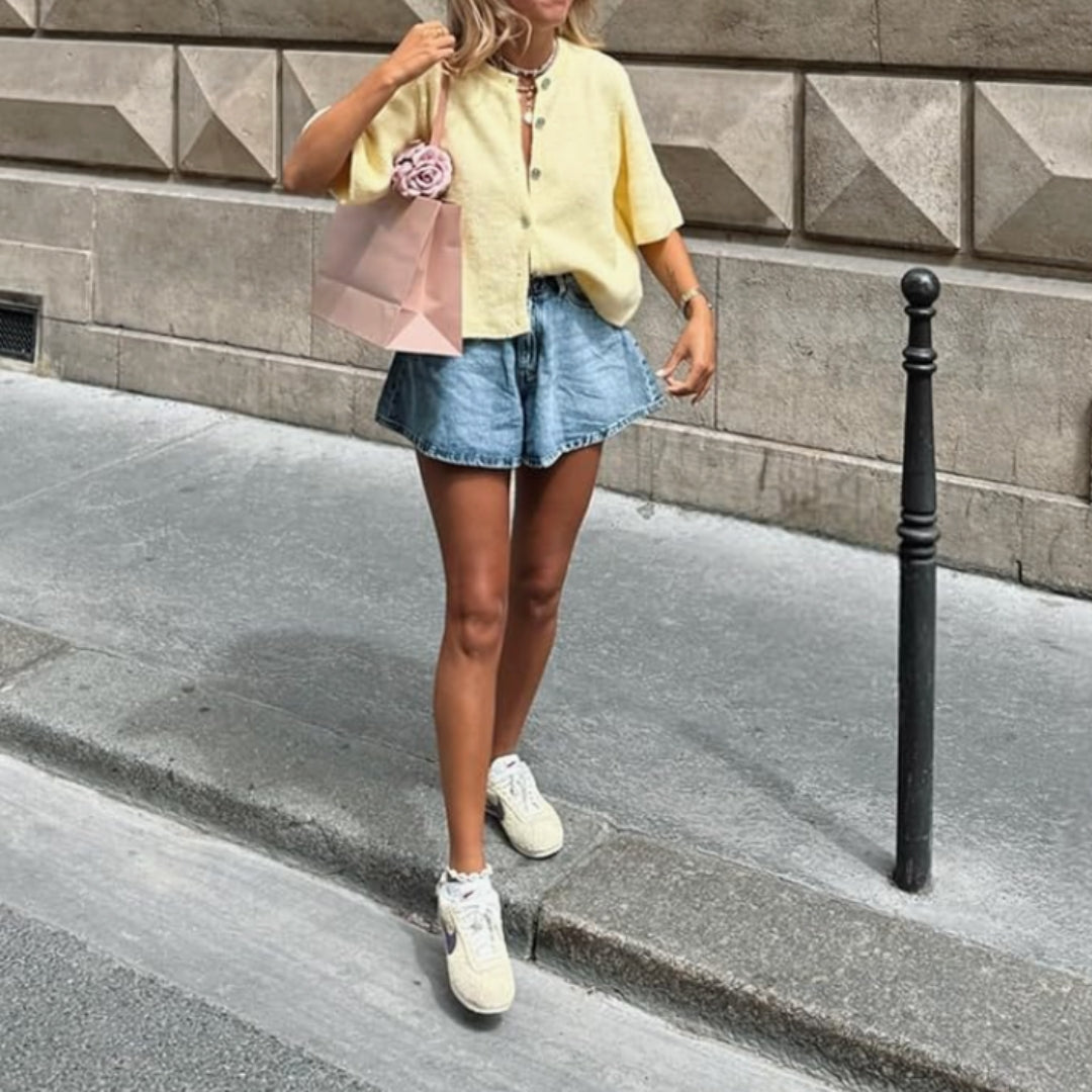 Jasmine™ Stickad Kofta med Halvlånga Ärmar-Hemnix-Hemnix