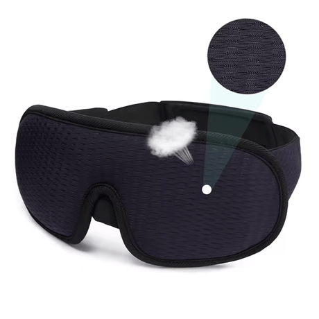 Portabel 3D Sovmask - Ljusblockerande, Mjukt Vadderat Ögonskydd för Optimal Komfort-Personligt-BB-Blå-Hemnix