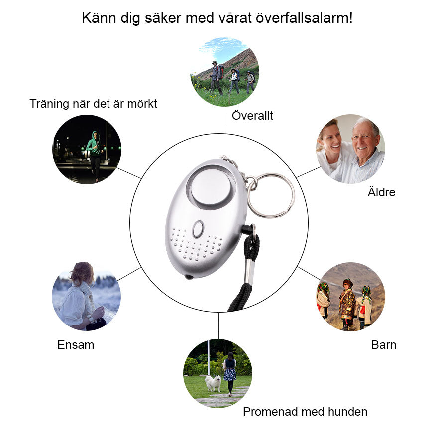 Litet Överfallslarm 130db 60min-Personligt-BB-Hemnix