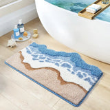 Seaside Ocean Waves Antiskid Bathroom Mat Carvallo