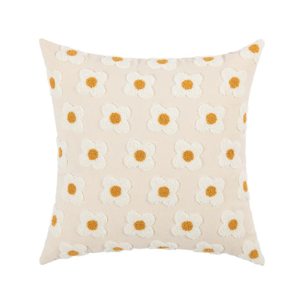 Lustrous Floral Broderad Kuddöverdrag Carvallo