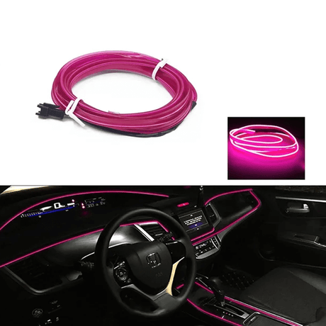 FlexiLjus Pro™ - Bilinteriör LED-ljus-Bil-BB-Rosa-1 m-USB-enhet-Hemnix