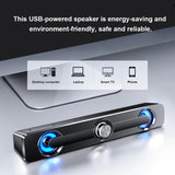 PC Soundbar Högtalare – USB-driven med LED-ljus 3,5 mm jack för Laptop & TV Carvallo