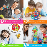 Magnetiska Byggklossar - Montessori Magnetset för Kreativ Lek, Konstruktion och Lärande, Perfekta Pedagogiska Leksaker för Barn-Byggsats-BB-Hemnix