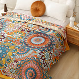 Maroccan Floral Jacquard Cotton Blanket Carvallo