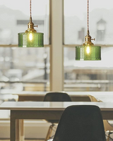 Vintage Glass Ceiling Pendant | Textured Glass & Brass | Warm 3000K Glow Carvallo