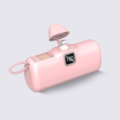Bärbar Mini Powerbank 5000mAh-Personligt-BB-Rosa-Apple-Hemnix