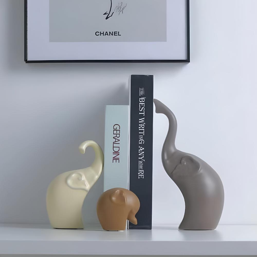 Elegant Serenity Elephant Sculptures – Symbolisk konst för modern inredning MILA Sverige