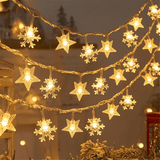 1,5-3m Jultema LED-strängljus, Ljusslinga för Julen - Snöflingor, Renar, Stjärna, Julgran-Jul-BB-Stjärna/Snöflingor-1.5M/10LED-Hemnix