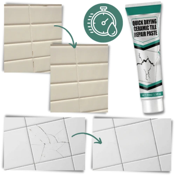 Carvallo – Reparationssats för keramiska sprickor med vattentät pasta och hållbar ytfinish Carvallo