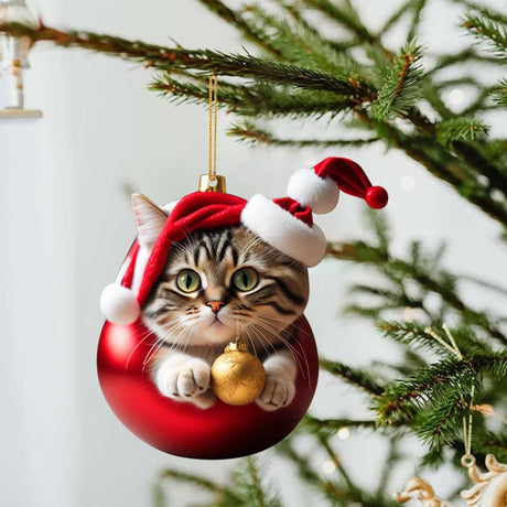 Katt Julprydnad - Söt Festlig Träd Dekoration Carvallo
