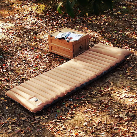 Luftmadrass Med Inbyggd Luftpump Fotpump 10cm, 3.0-3.2 R-värde Dubbla Lager-Luftmadrass-BB-Hemnix