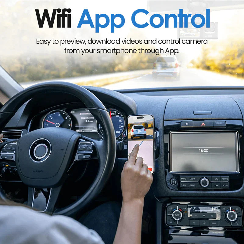 Dash Cam Triple Lens Bilkamera Nattvision Carvallo