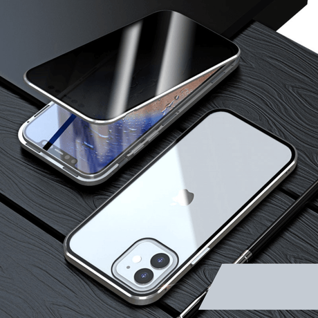 Anti-Spaning Magnetisk Telefonväska-Phone Accessories-Hemnix-Silver-För iPhone 12-Hemnix