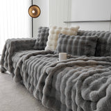 Luxe Ripple Faux Fur Sofföverdrag - Modernt, Stilrent & Hållbart Soffaskydd Carvallo