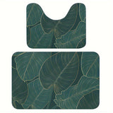 Tropical Leaf Badmatta Set | Mjuk Mikrofiber Absorberande | Halkfri | 2 Delar | Brick by Brick Carvallo