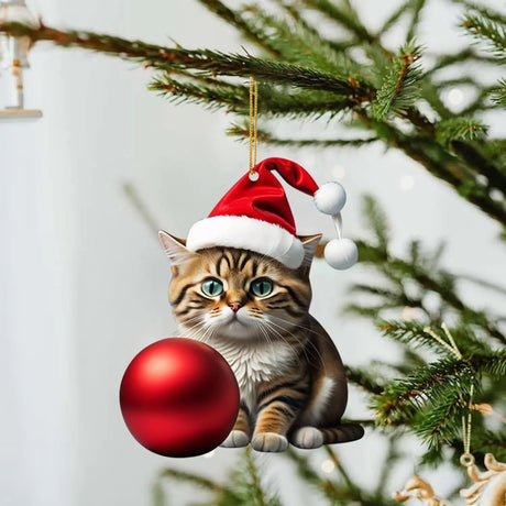Katt Julprydnad - Söt Festlig Träd Dekoration Carvallo