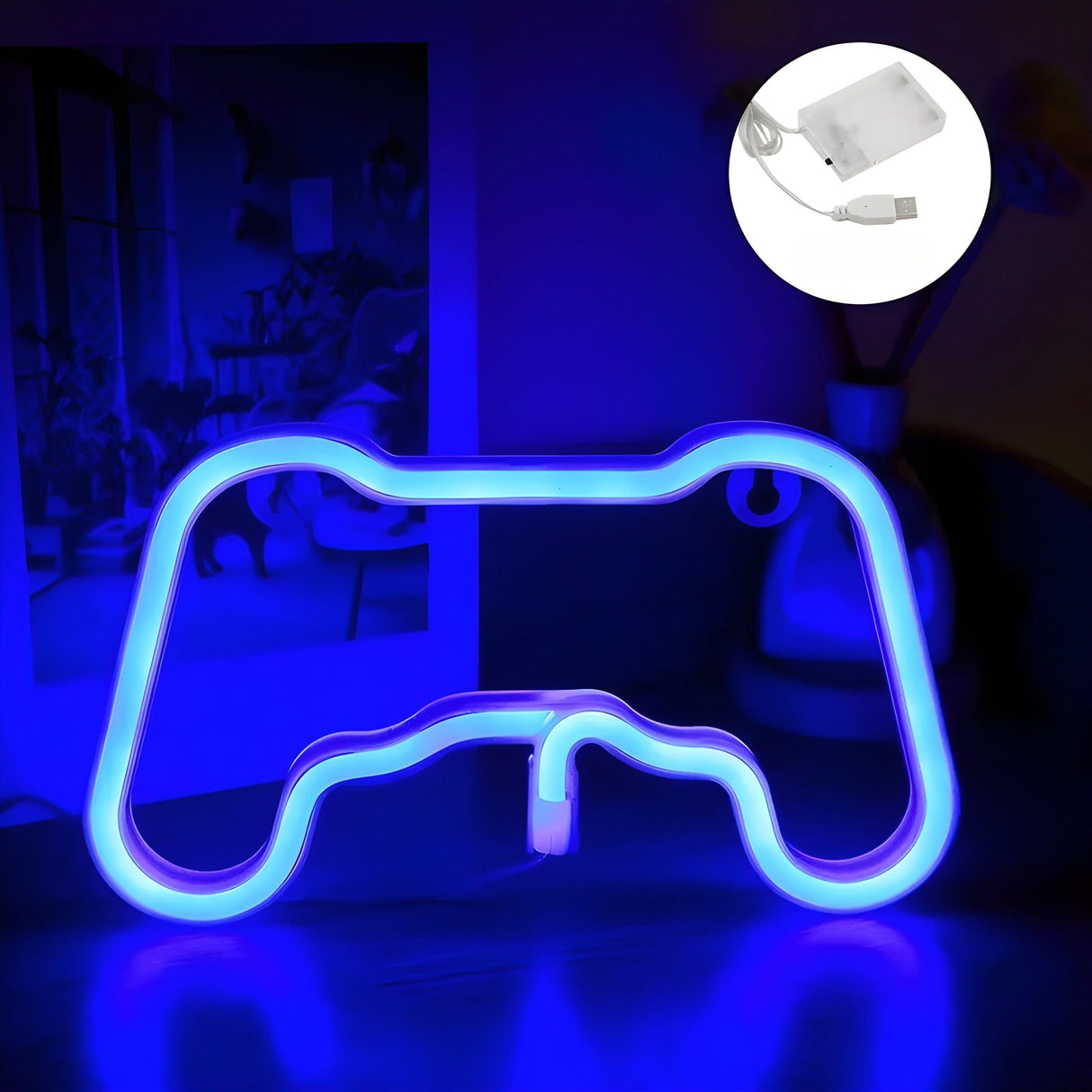 NeonGamer Lampa - Dekorativ USB-driven LED neon väggskylt Carvallo