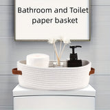 Bohemisk Förvaringskorg med Läderhandtag – Perfekt för Badrum och Vardagsrum Carvallo