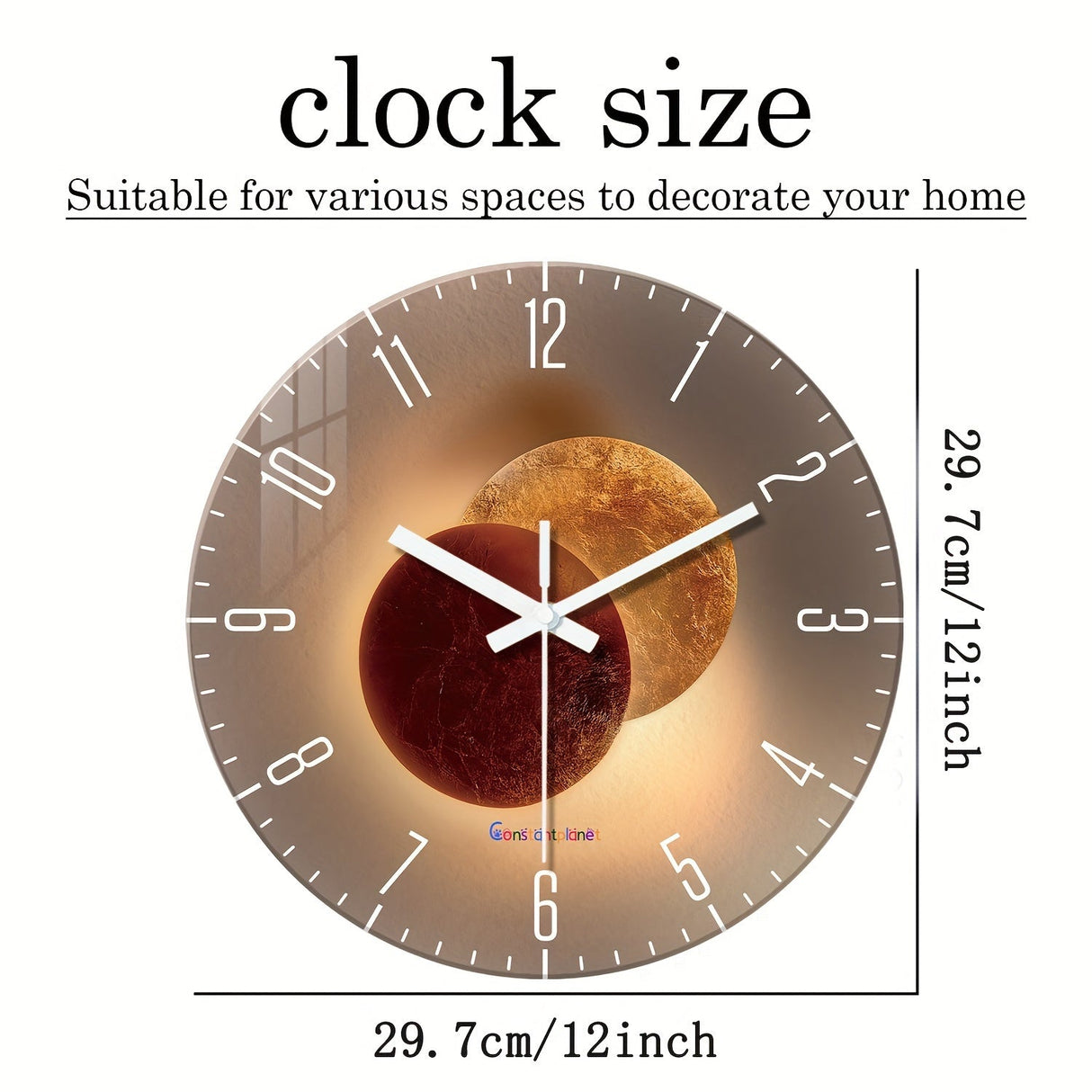CosmicLight - Tyst Rund Väckarklocka med Planetdesign Carvallo