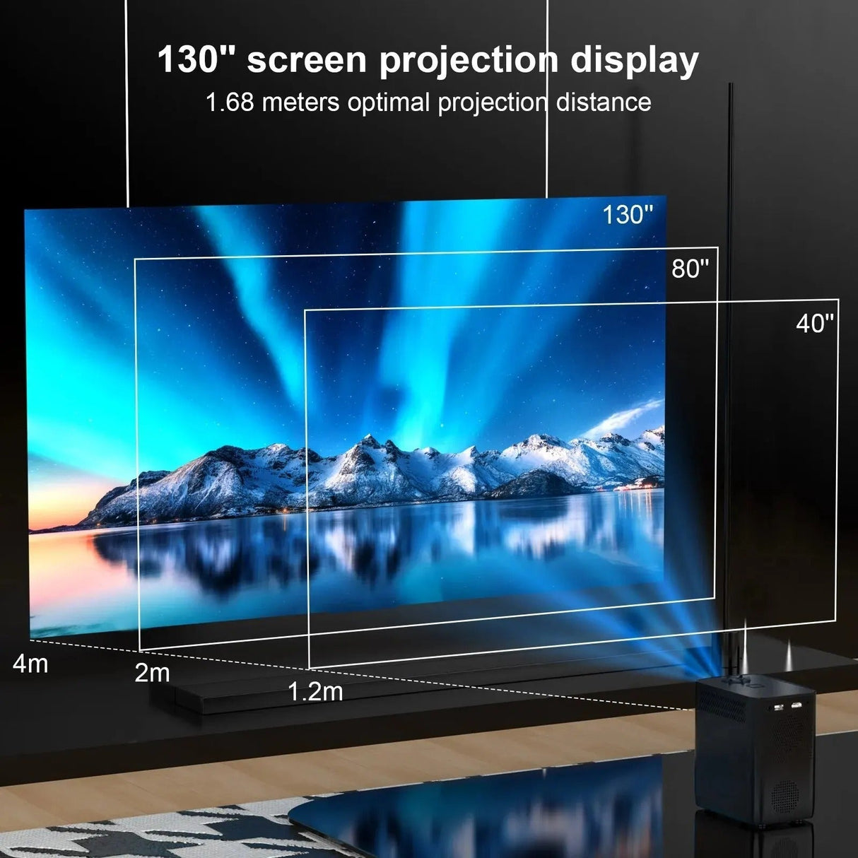 Android Wifi 4K Smart Bärbar Projektor Carvallo