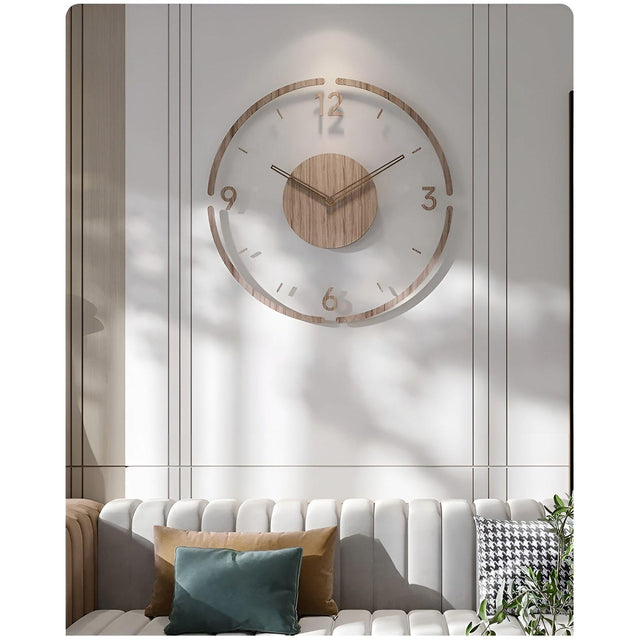 AcrylicCharm Klocka - Modern Transparent Akryl Trä Väckarklocka Carvallo