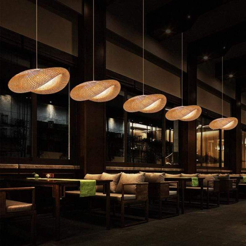 ZenBamboo LED Hänglampa Bollar av Bambu för Sovrum Carvallo