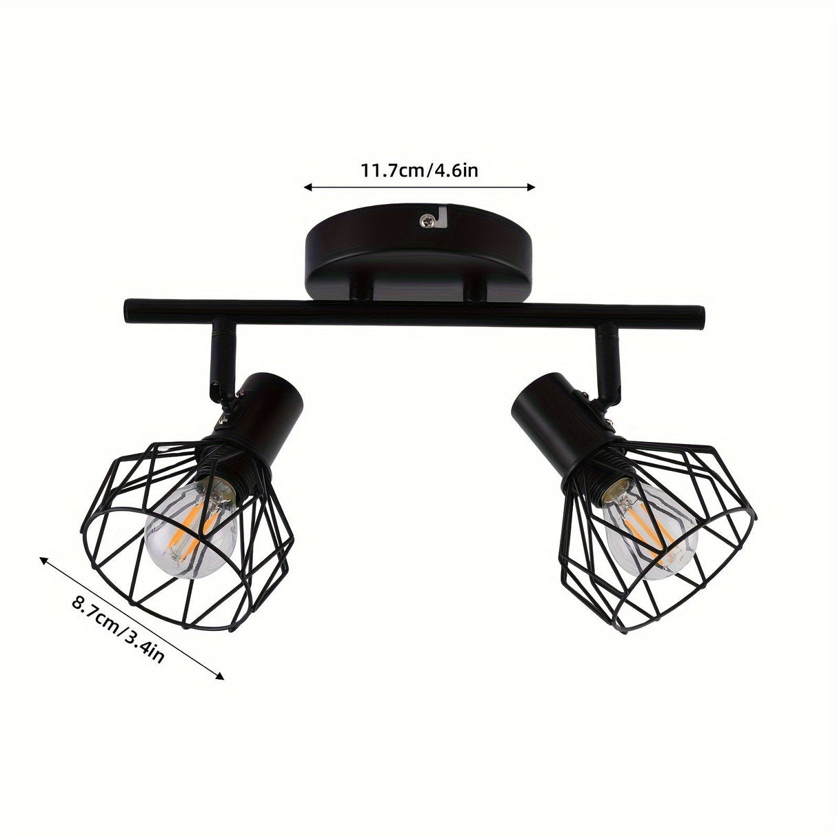 SpotFlex - Svängbar LED Takspot med 2 Bollar E14 Svart Carvallo