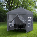 Trädgårdsgazebo Grå Stål Utomhus Festtält Carvallo