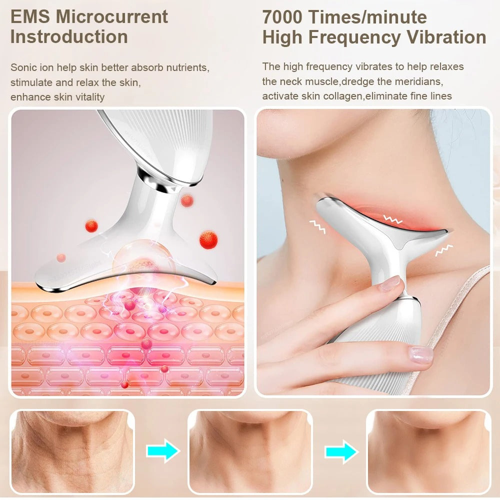 7-i-1 EMS Ansikts- & Nackmassageapparat - Huduppstramning & Lifting Enhet Carvallo