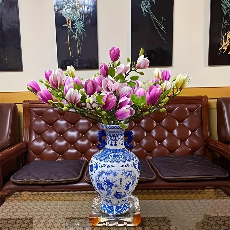 Set med 4 Realistiska Magnolia Blommor – Elegant och Tidlös för Bröllop och Lyxig Dekoration Carvallo