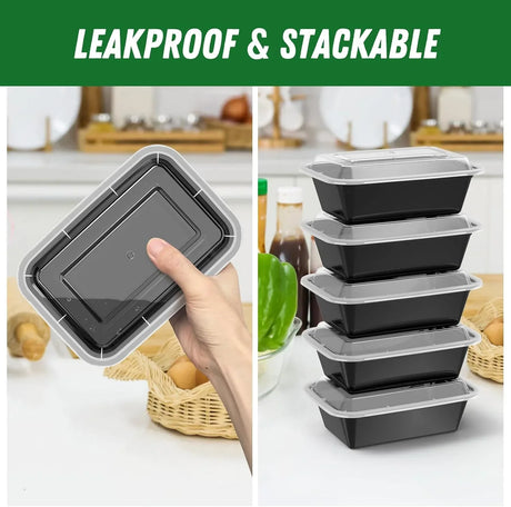 50-delat Meal-Prep-Behållarset med lock – Idealisk för måltidsförberedelse Carvallo