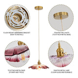 Vintage Floral Glass Pendant Light Fixture for Dining Room - Elegant Retro Design to Illuminate Your Space Carvallo