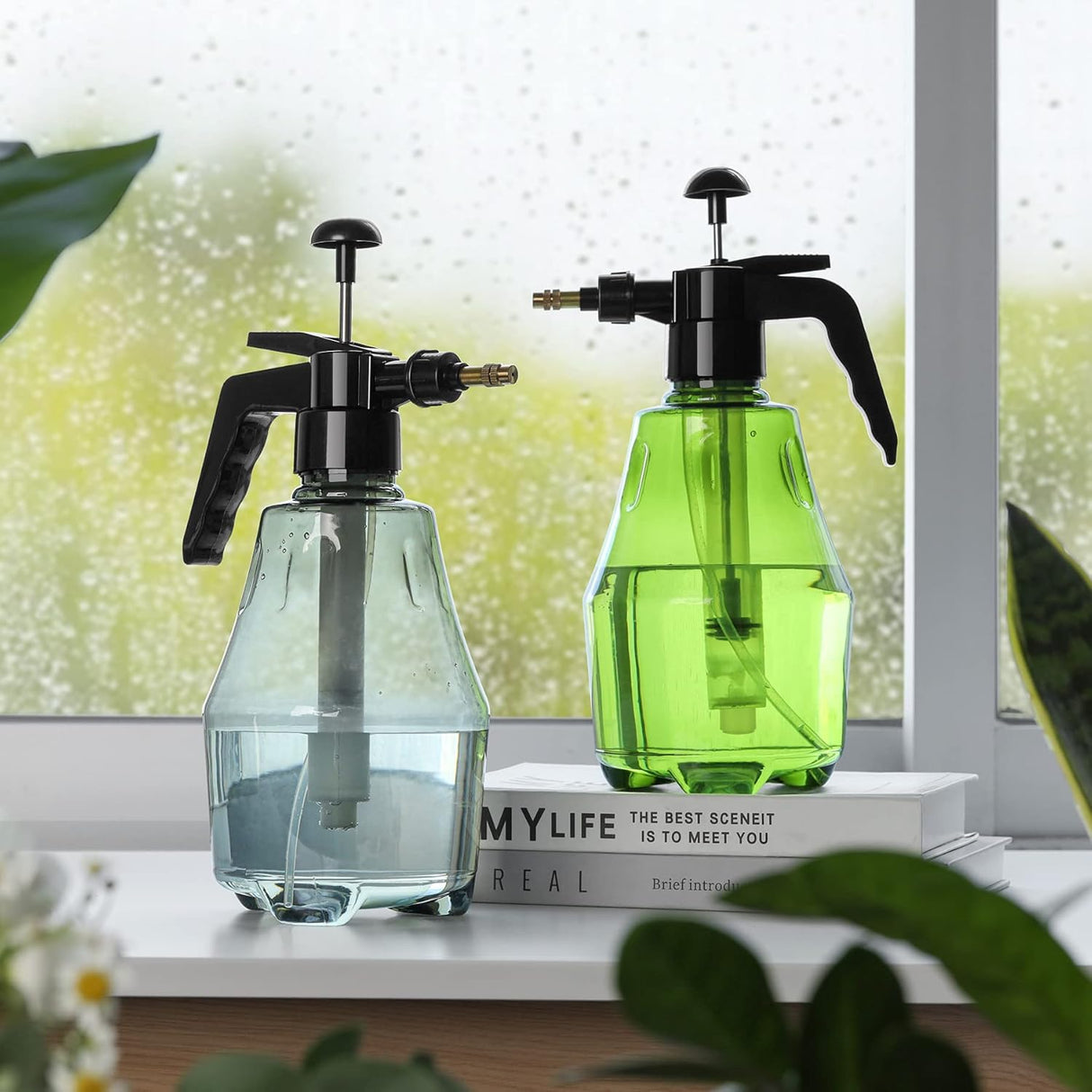 Tryckpumpa sprayflaska – Manuell sprayflaska för trädgård och växtvård Carvallo