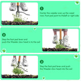 Ogräsupptagare med 4-klohuvud – Effektivt trädgårdsverktyg av järn för rotavlägsnande Carvallo