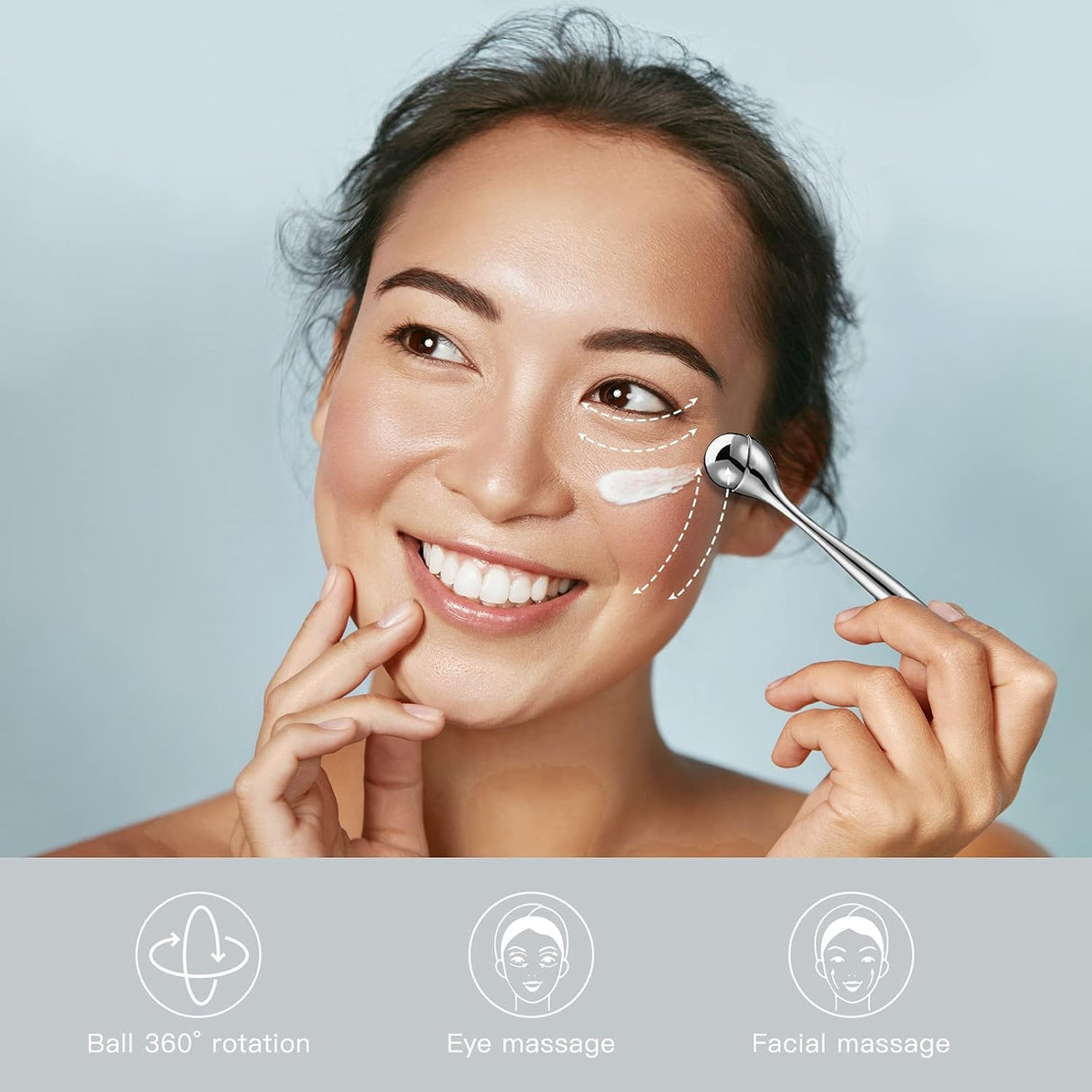 Facial Roller Rostfritt Stål Svullnad Massager Carvallo