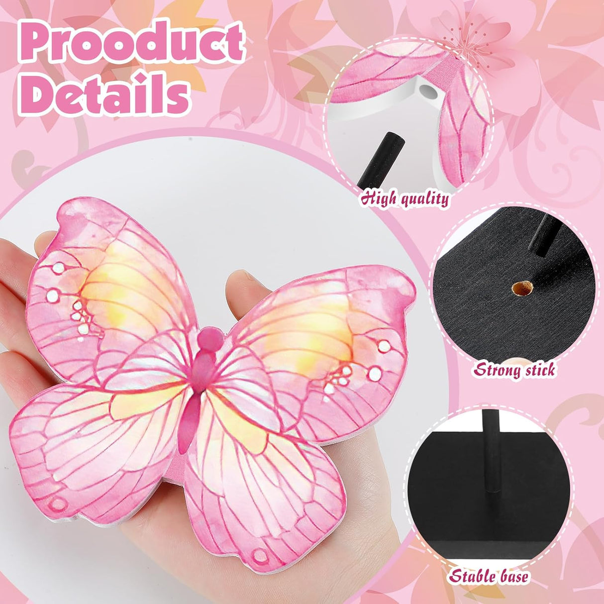 Rustikt träbordsdekorationsset med solrosor och fjärilar – Perfekt för vår- och sommardekorationer MILA Sverige