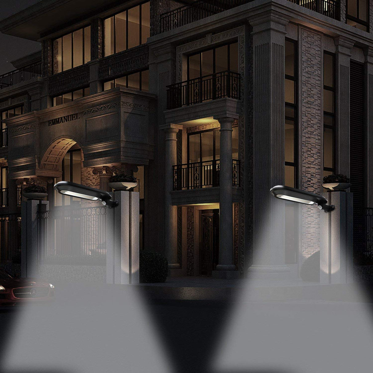 Solar vägglampa med rörelsesensor – LED utomhusbelysning för trädgård & terrass Carvallo