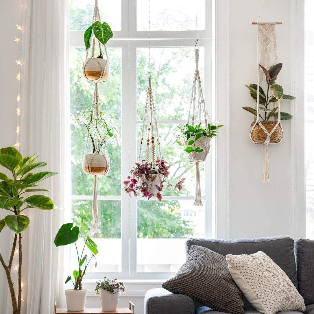 4-delad handgjord Boho Macrame växthållare set MILA Sverige