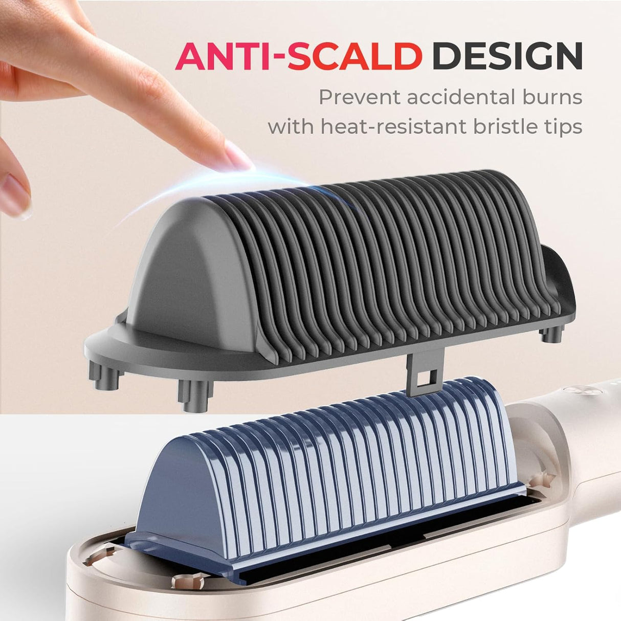 Carvallo Hårutjämningsborste Elektrisk | 5 Värmelägen | Redo på 20 Sek. | Anti-Frizz & Resesäker Carvallo