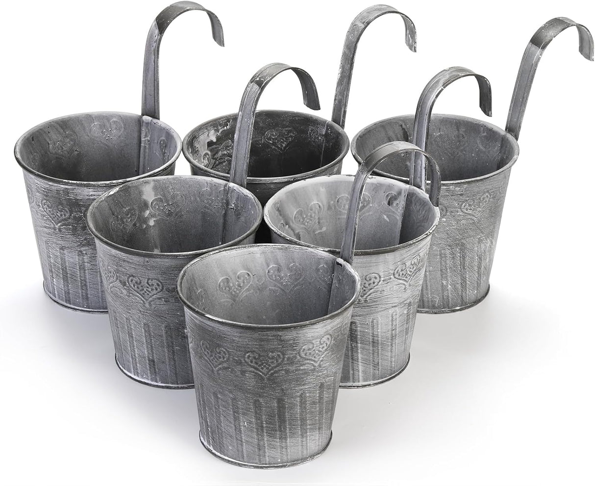 Hängande metallblomkruka i vintage design – Dekorativ blomkruka för inomhus- och utomhusbruk Carvallo