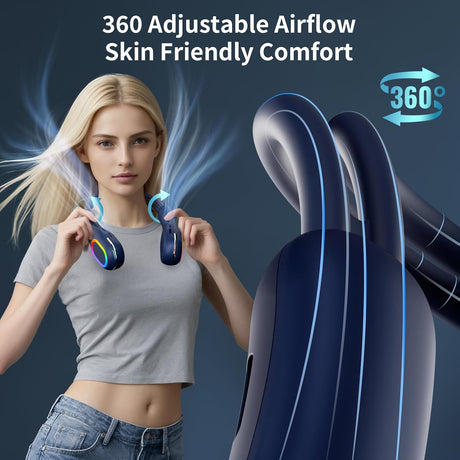 Handsfree-halsfläkt - 360° justerbar bladlös kylning MILA Sverige