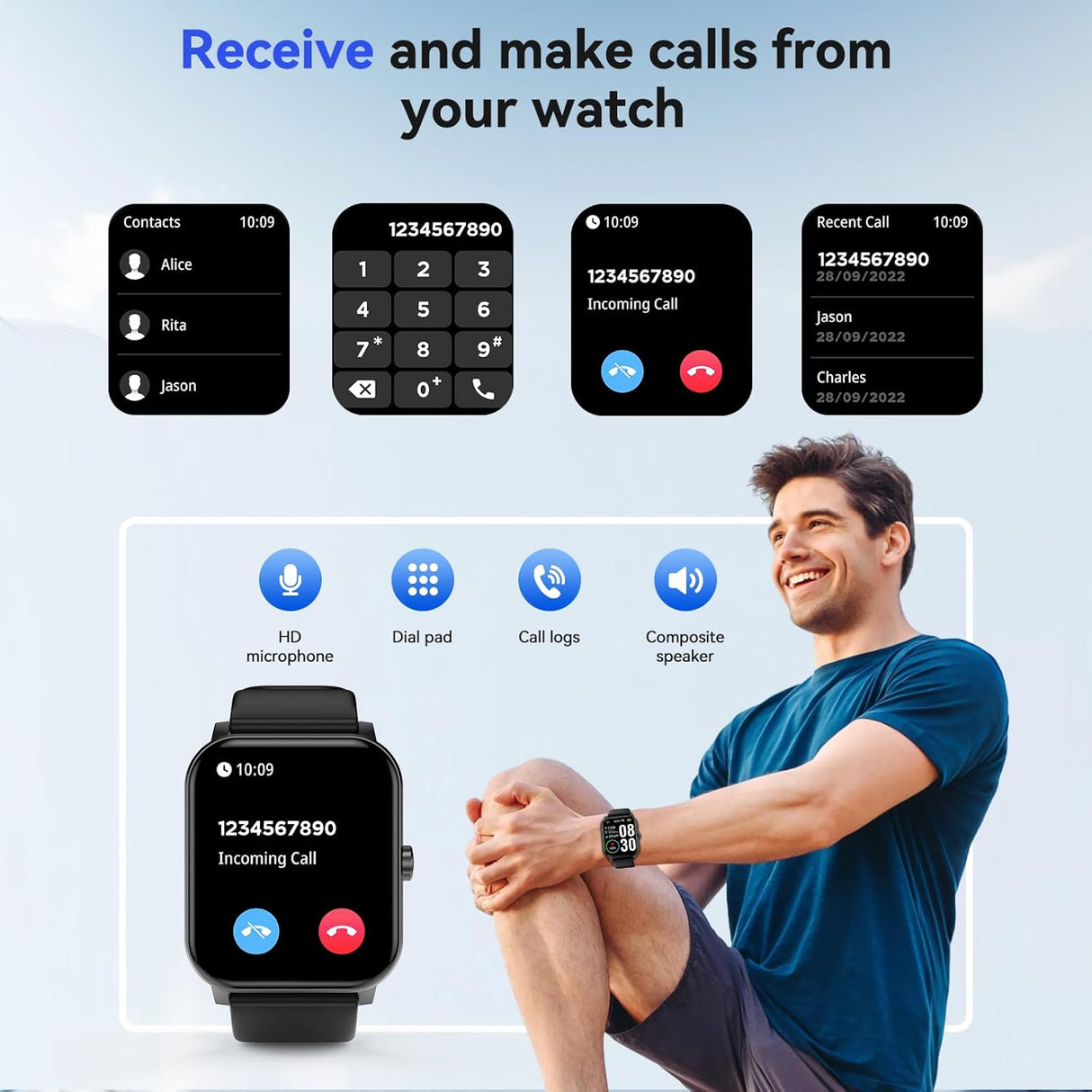 Smartklocka med glukos- och hälsövervakning Carvallo