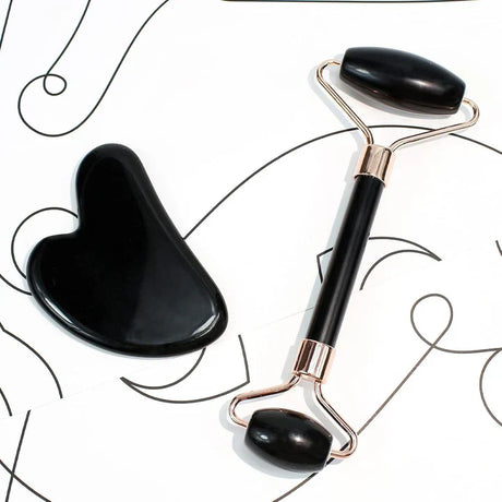 Instant Glow Gua Sha & Jade Roller Set | För strålande hud och naturlig avslappning Carvallo