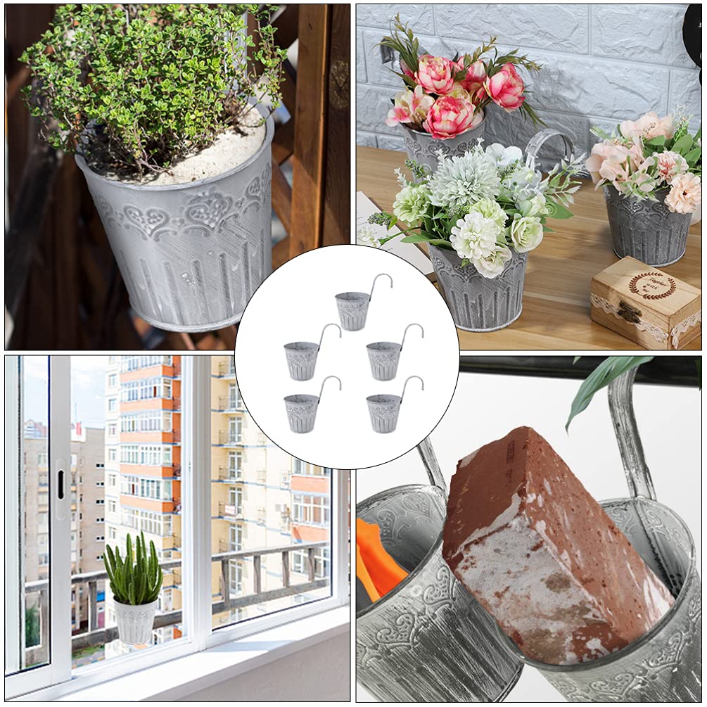 Hängande metallblomkruka i vintage design – Dekorativ blomkruka för inomhus- och utomhusbruk Carvallo