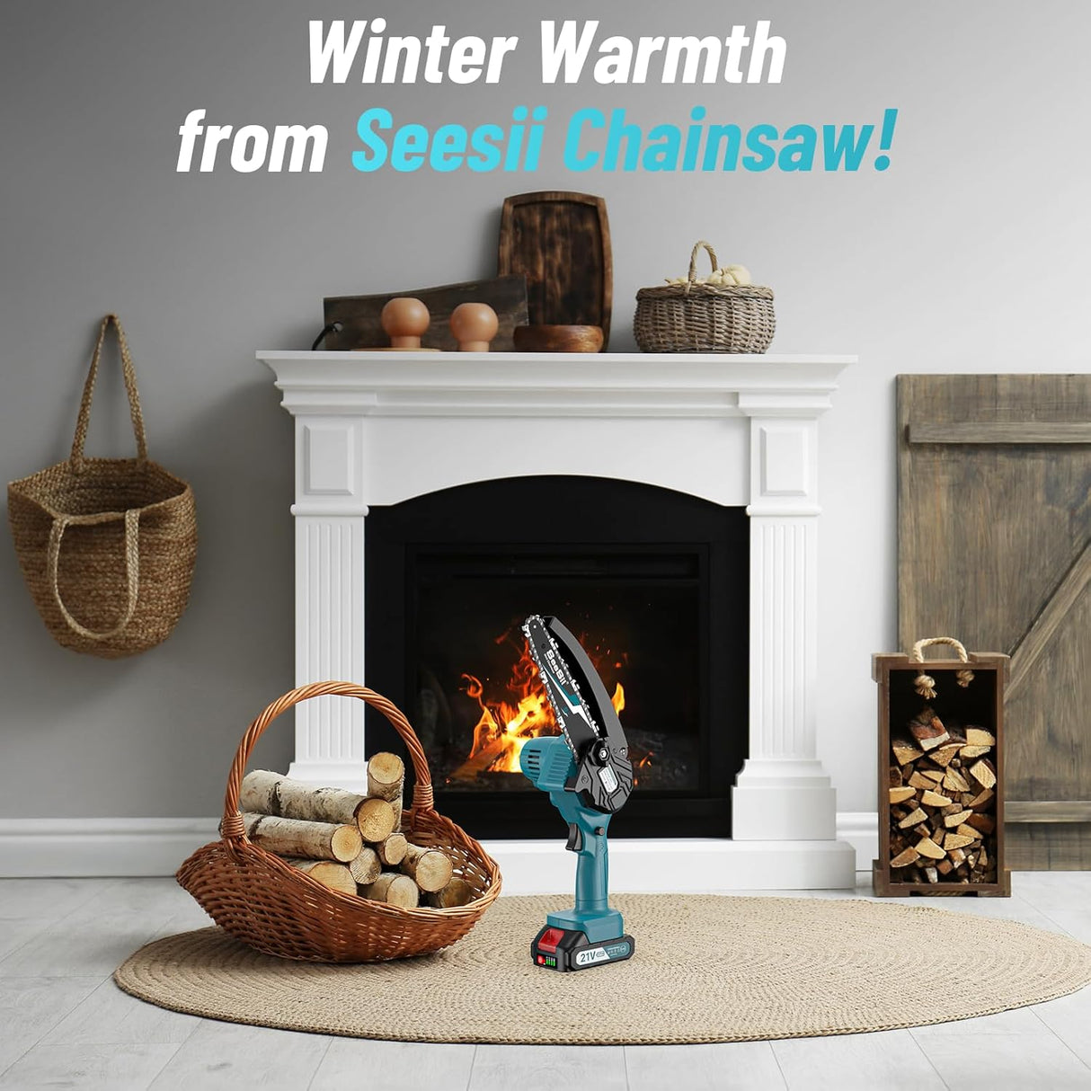 PowerCut Mini | Trådlös 6-tums kedjesåg för trädtrimning Carvallo