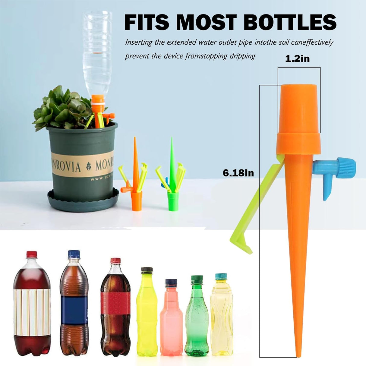 Automatisk bevattningspik för växter – Med flaskadapter Carvallo