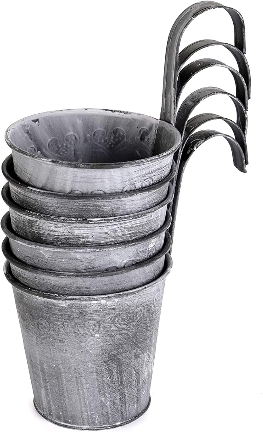 Hängande metallblomkruka i vintage design – Dekorativ blomkruka för inomhus- och utomhusbruk Carvallo