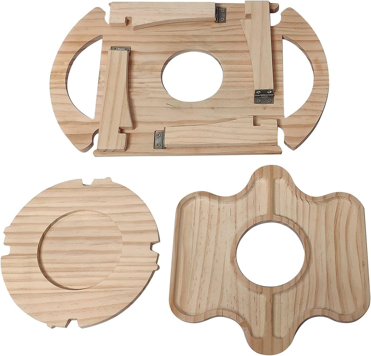 Carvallo-in-1 Utomhusbord Frulino DuoTray | Fällbar fruktskål & vinglasstativ | Av trä | Bärbar & Elegant | För picknick & trädgård Carvallo