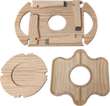 Carvallo-in-1 Utomhusbord Frulino DuoTray | Fällbar fruktskål & vinglasstativ | Av trä | Bärbar & Elegant | För picknick & trädgård Carvallo